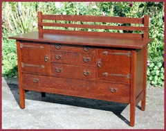 Original Gustav Stickley Strap Hinge Buffet Sideboard.